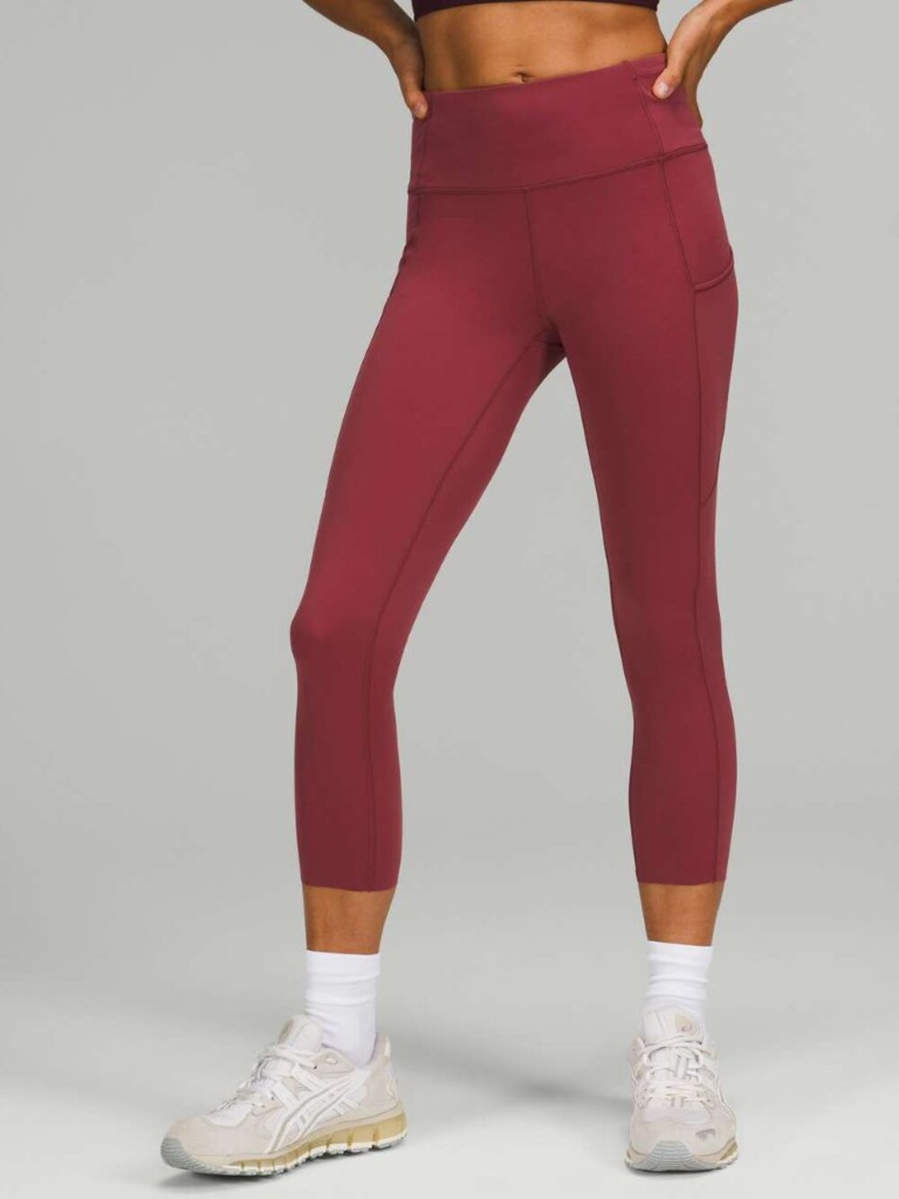 Lululemon Fast and Free High-Rise Crop 23" - Mulled Wine (Brushed Nulux)